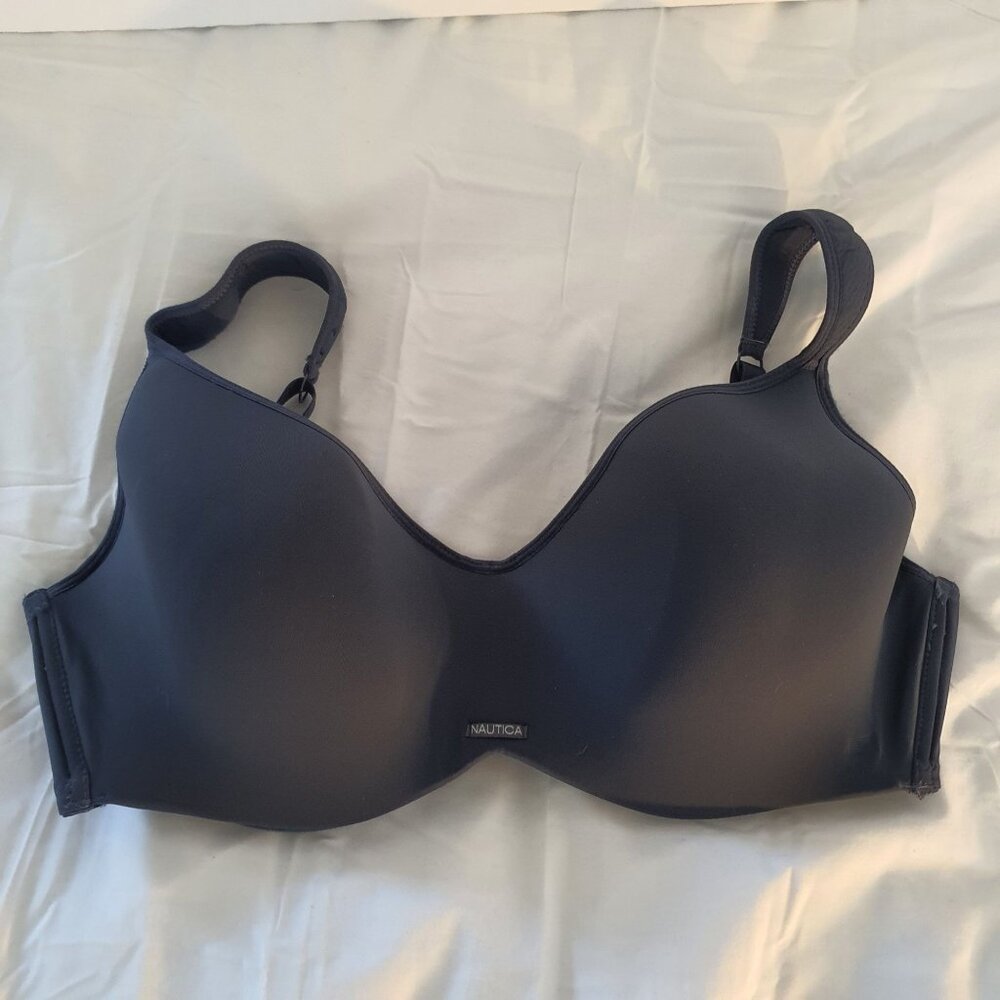 Nautica Black Bra Sz 40D Comfort Nylon‎ Lounge T-shirt Plus Full Coverage